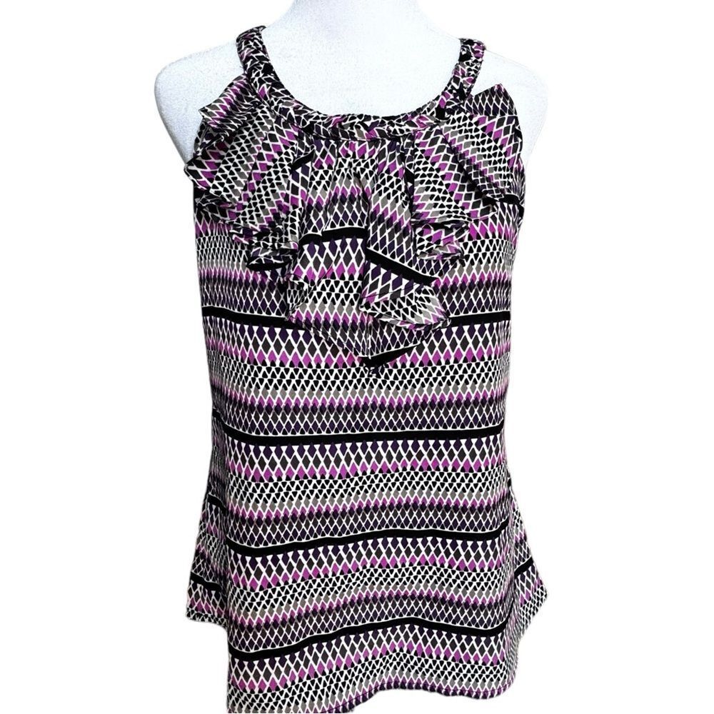 Banana Republic Factory Lightweight Colorful Sleeveless Ruffle Halter Top. XS.